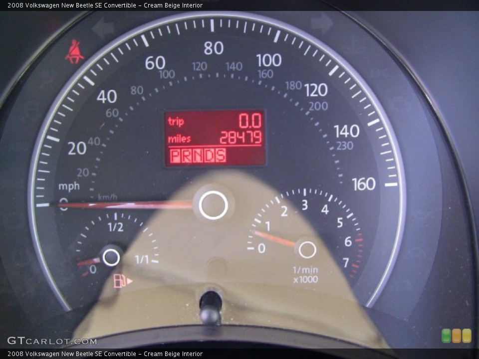 Cream Beige Interior Gauges for the 2008 Volkswagen New Beetle SE Convertible #50167577