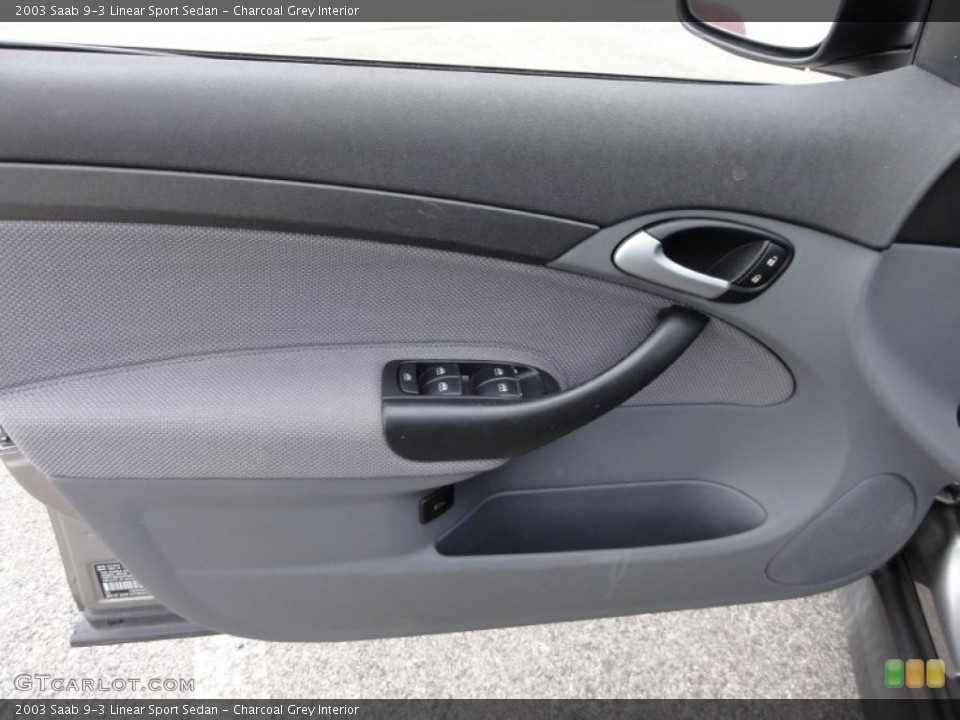 Charcoal Grey Interior Door Panel for the 2003 Saab 9-3 Linear Sport Sedan #50171513