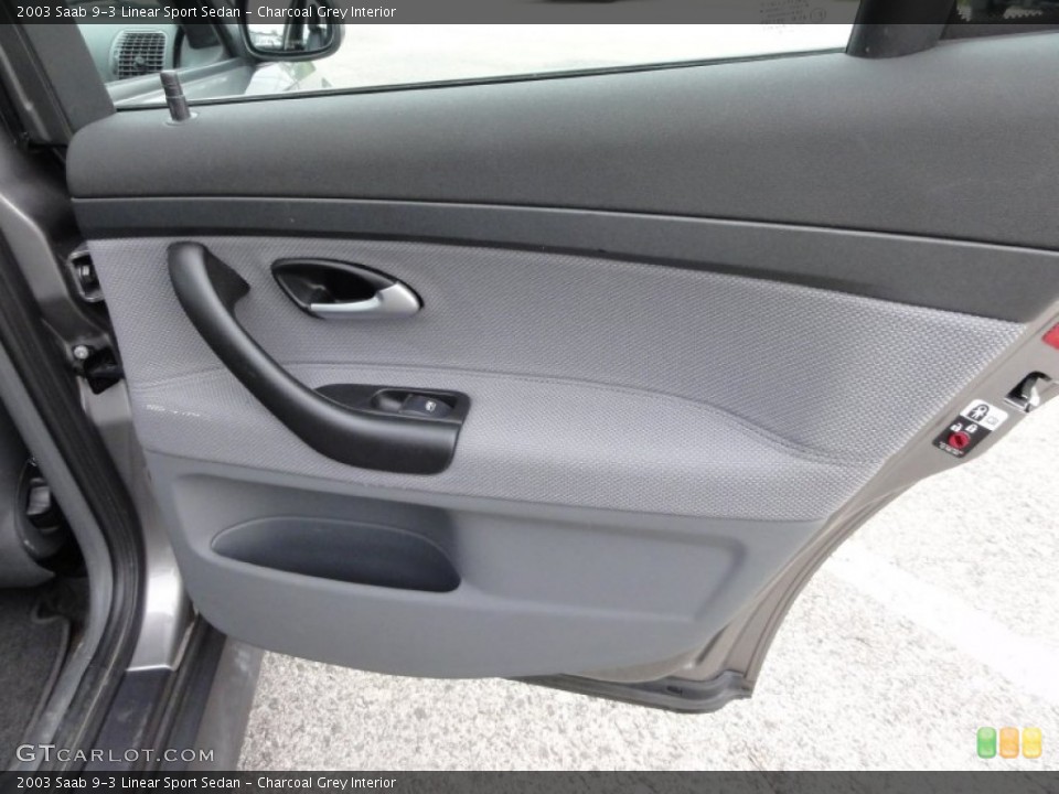 Charcoal Grey Interior Door Panel for the 2003 Saab 9-3 Linear Sport Sedan #50171681