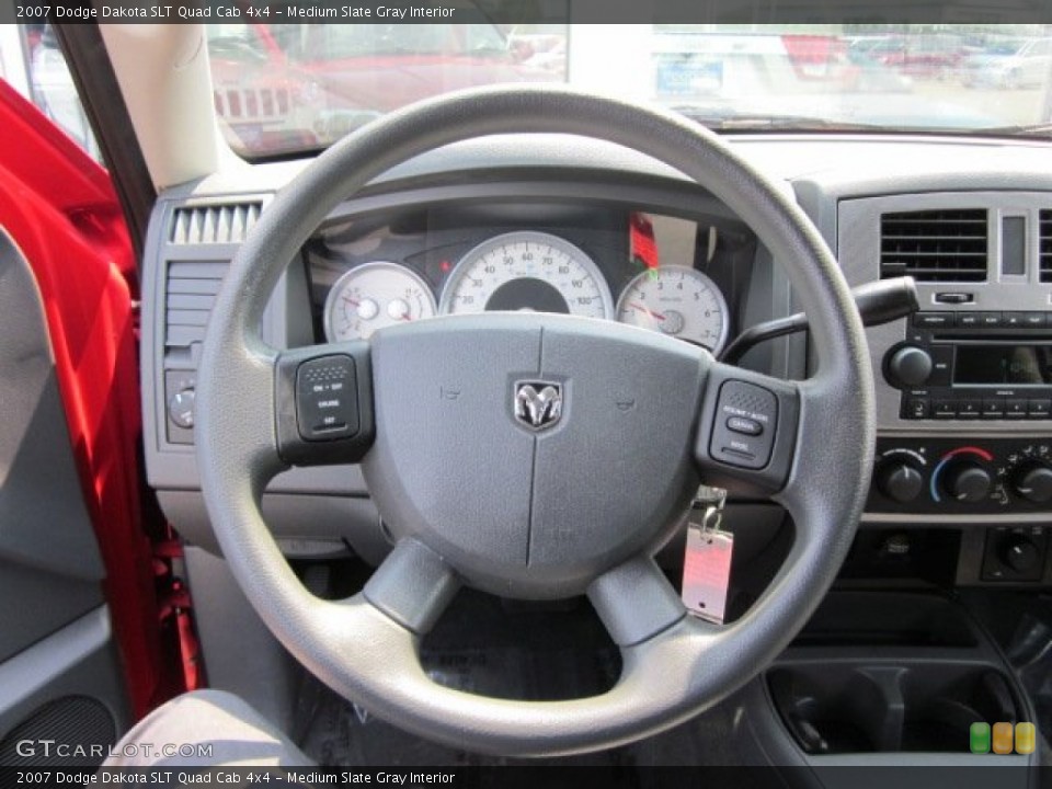 Medium Slate Gray Interior Steering Wheel for the 2007 Dodge Dakota SLT Quad Cab 4x4 #50177060