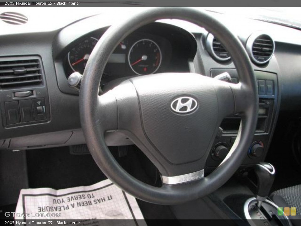 Black Interior Steering Wheel for the 2005 Hyundai Tiburon GS #50178182