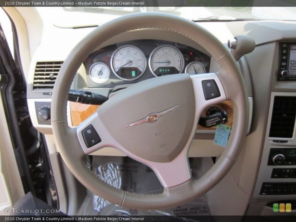 Medium Pebble Beige/Cream Interior Steering Wheel for the 2010 Chrysler Town & Country Limited #50179080