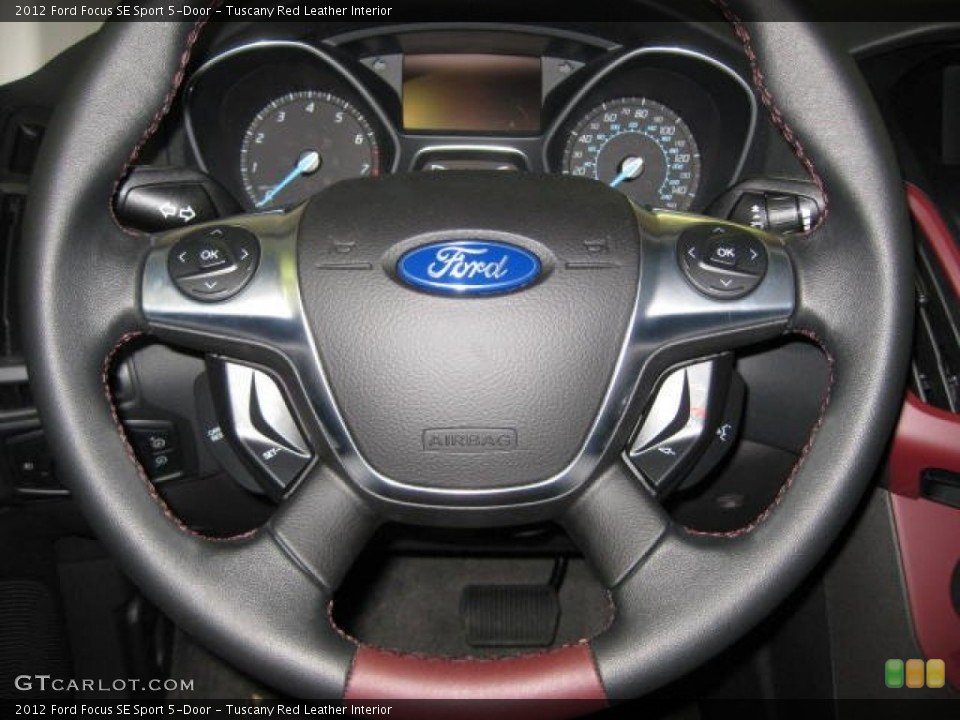 Tuscany Red Leather Interior Steering Wheel for the 2012 Ford Focus SE Sport 5-Door #50189685