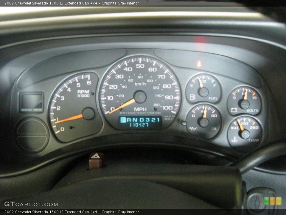 Graphite Gray Interior Gauges for the 2002 Chevrolet Silverado 1500 LS Extended Cab 4x4 #50190411