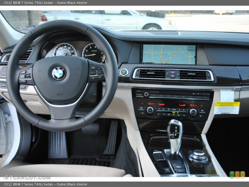 Oyster/Black Interior Dashboard for the 2012 BMW 7 Series 740Li Sedan #50191785