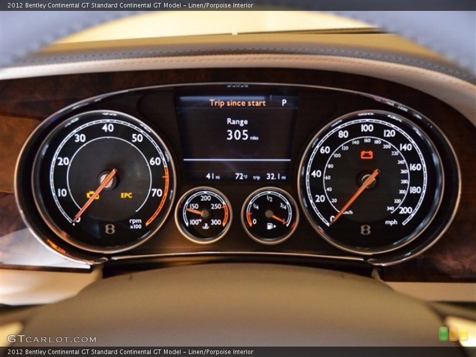 Linen/Porpoise Interior Gauges for the 2012 Bentley Continental GT  #50191887