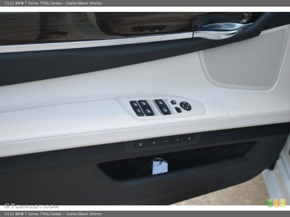 Oyster/Black Interior Controls for the 2012 BMW 7 Series 740Li Sedan #50191902