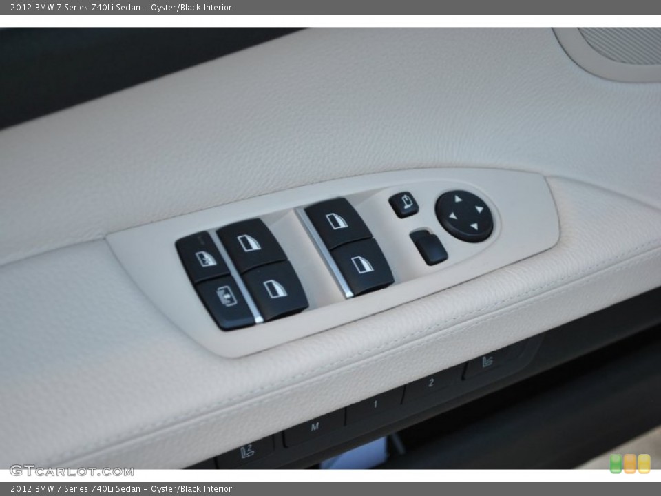 Oyster/Black Interior Controls for the 2012 BMW 7 Series 740Li Sedan #50191917