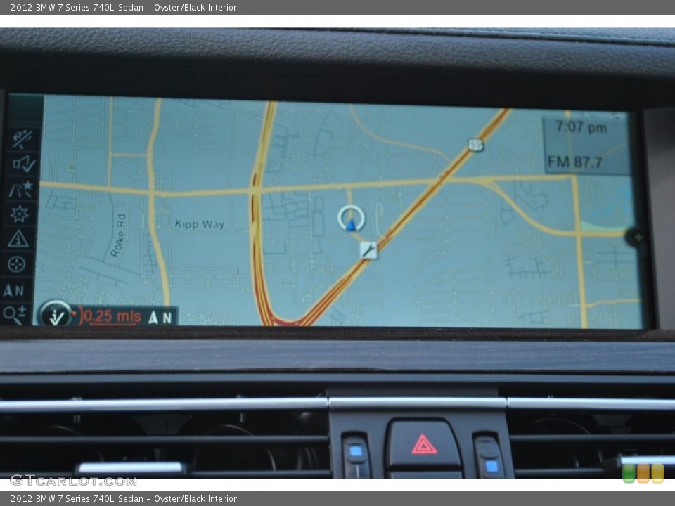 Oyster/Black Interior Navigation for the 2012 BMW 7 Series 740Li Sedan #50191971