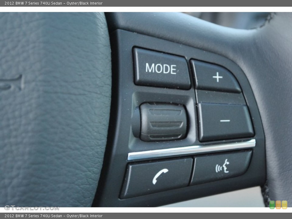 Oyster/Black Interior Controls for the 2012 BMW 7 Series 740Li Sedan #50192046