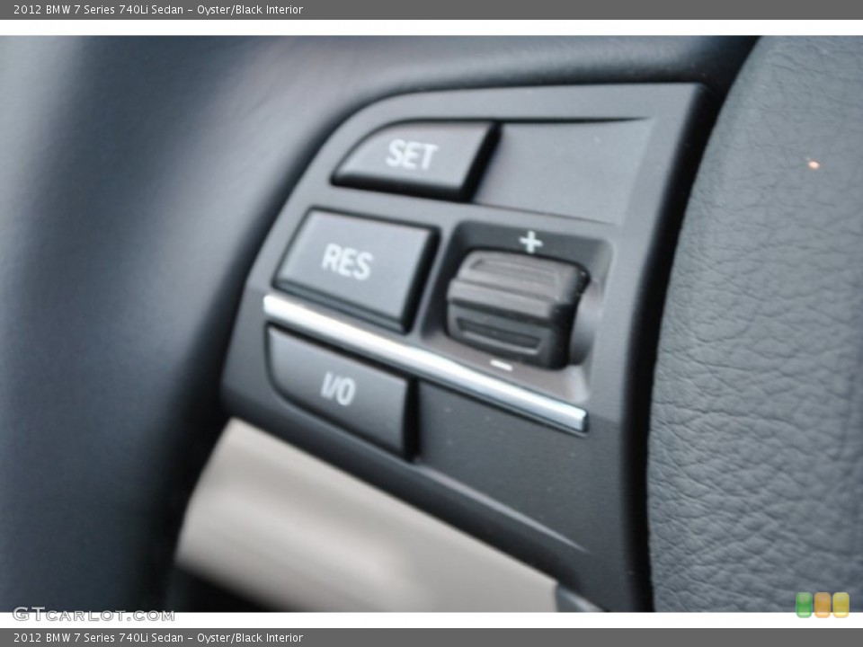 Oyster/Black Interior Controls for the 2012 BMW 7 Series 740Li Sedan #50192055