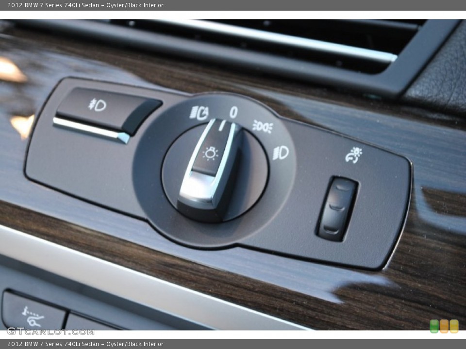 Oyster/Black Interior Controls for the 2012 BMW 7 Series 740Li Sedan #50192070