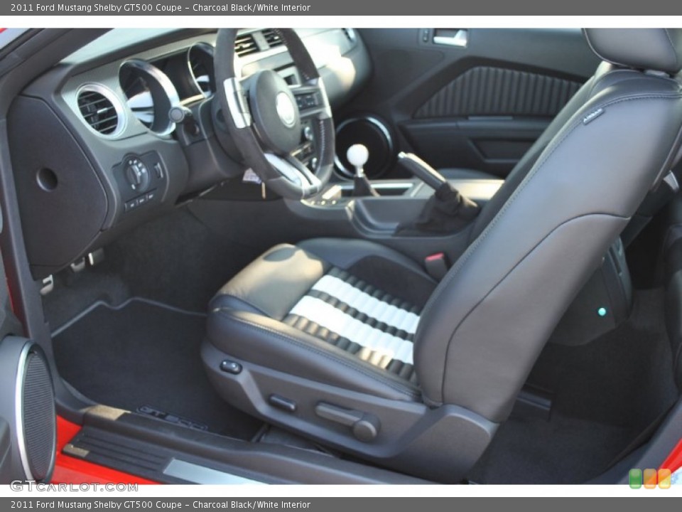 Charcoal Black/White Interior Photo for the 2011 Ford Mustang Shelby GT500 Coupe #50192805