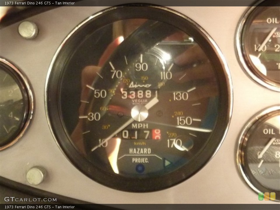 Tan Interior Gauges for the 1973 Ferrari Dino 246 GTS #50193777