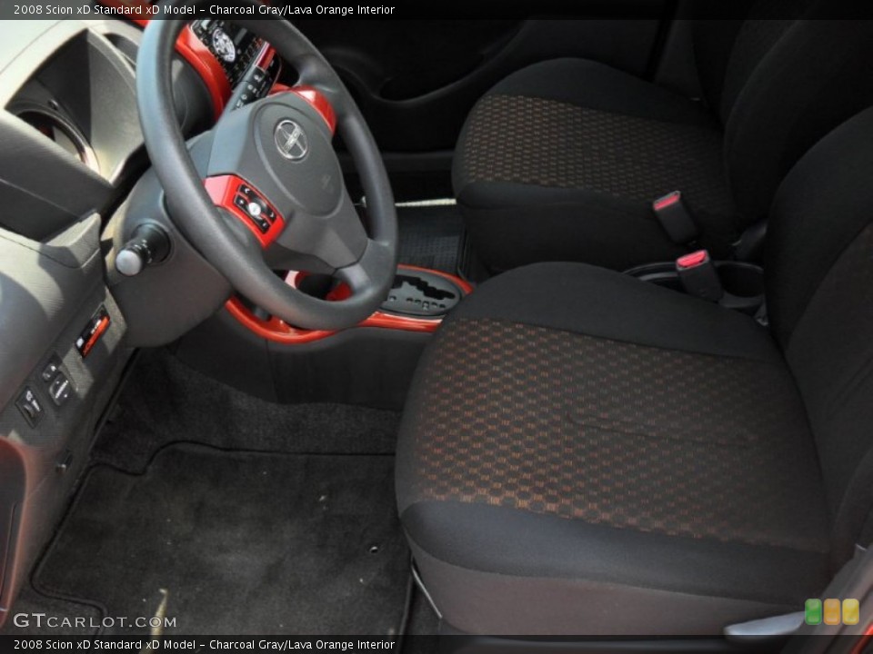 Charcoal Gray/Lava Orange Interior Photo for the 2008 Scion xD  #50195541