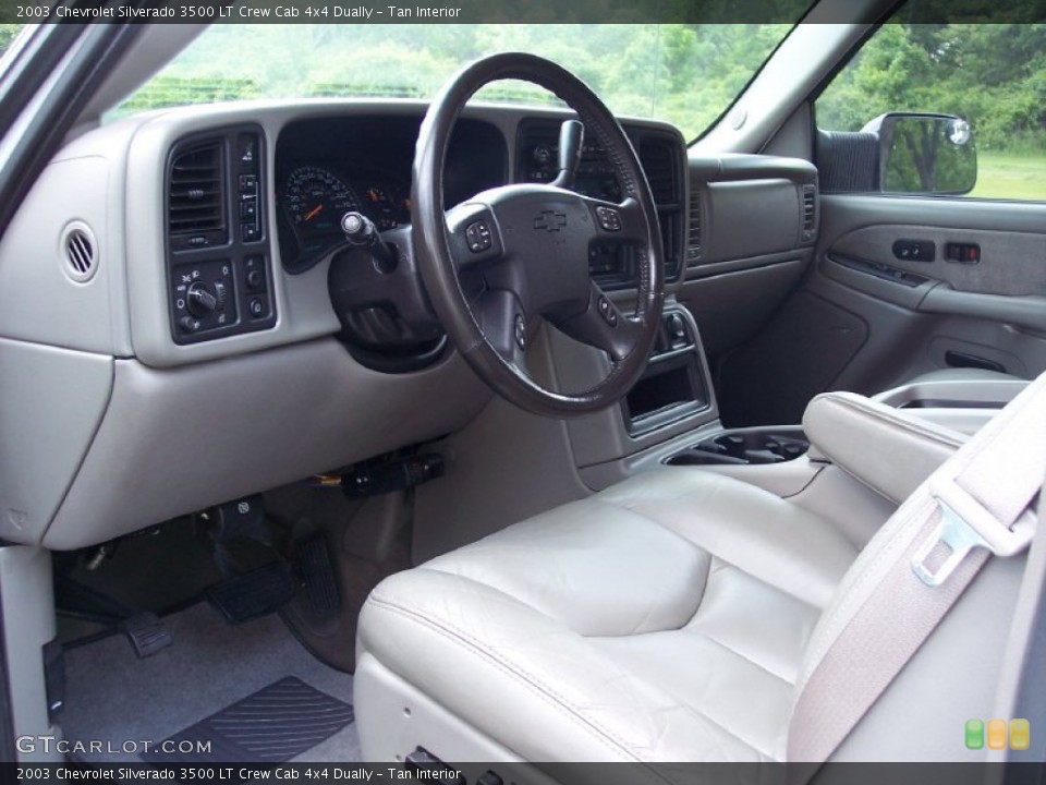 Tan Interior Photo for the 2003 Chevrolet Silverado 3500 LT Crew Cab 4x4 Dually #50198466