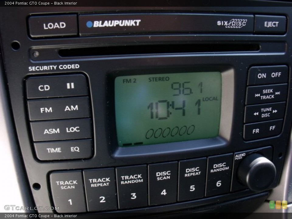 Black Interior Controls for the 2004 Pontiac GTO Coupe #50206545