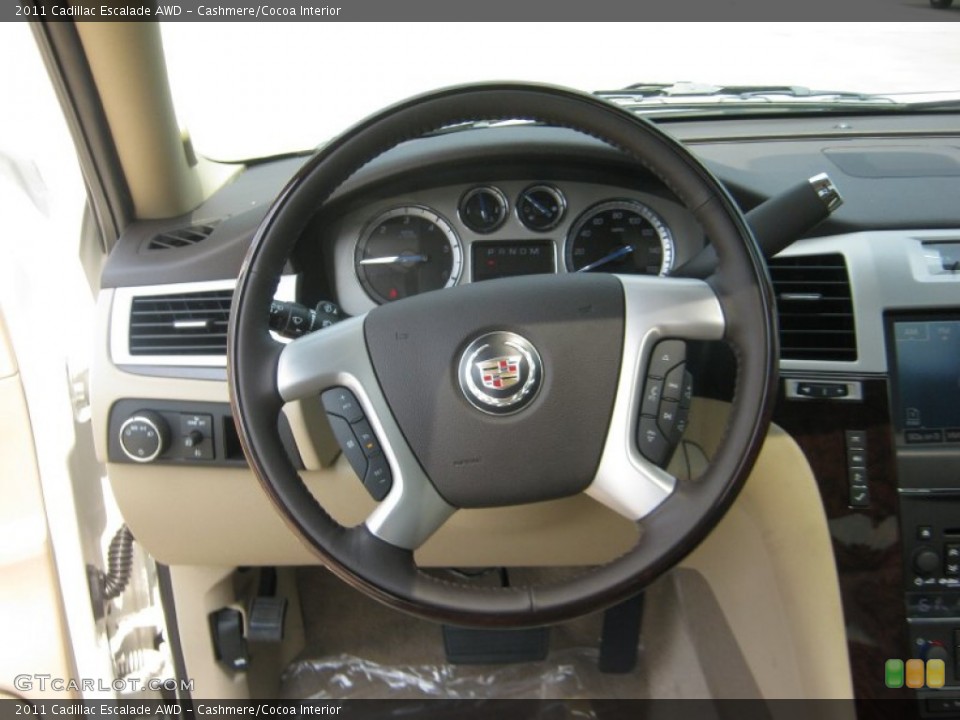 Cashmere/Cocoa Interior Steering Wheel for the 2011 Cadillac Escalade AWD #50224131