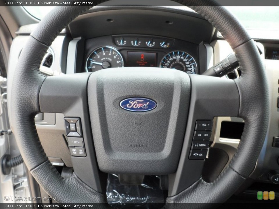 Steel Gray Interior Steering Wheel for the 2011 Ford F150 XLT SuperCrew #50224776