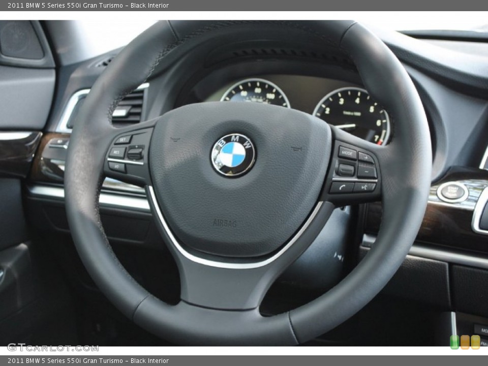 Black Interior Steering Wheel for the 2011 BMW 5 Series 550i Gran Turismo #50226903