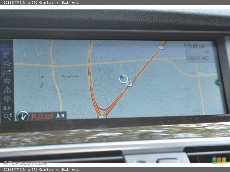 Black Interior Navigation for the 2011 BMW 5 Series 550i Gran Turismo #50226969