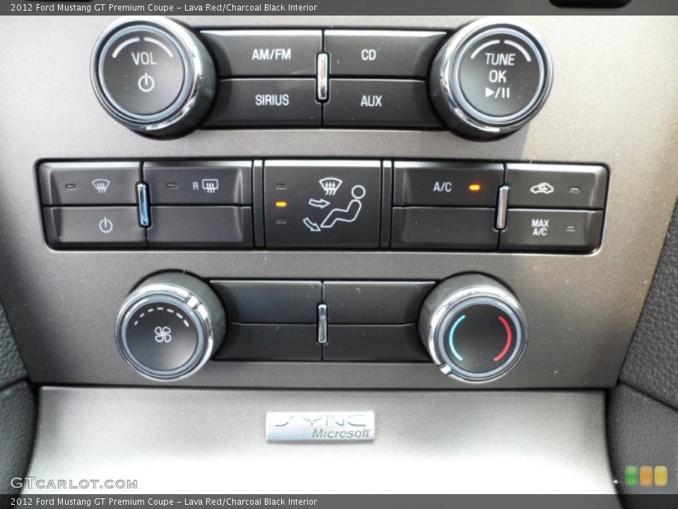 Lava Red/Charcoal Black Interior Controls for the 2012 Ford Mustang GT Premium Coupe #50227062