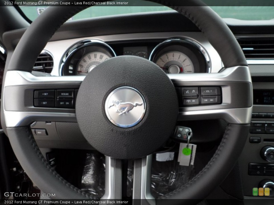 Lava Red/Charcoal Black Interior Steering Wheel for the 2012 Ford Mustang GT Premium Coupe #50227098