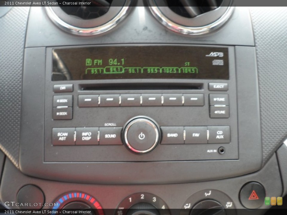 Charcoal Interior Controls for the 2011 Chevrolet Aveo LT Sedan #50232799