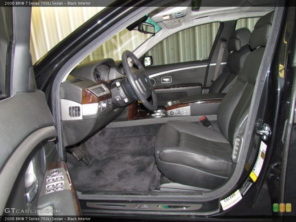 Black Interior Photo for the 2008 BMW 7 Series 760Li Sedan #50242423