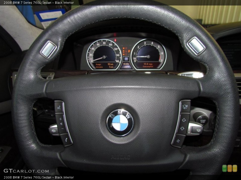 Black Interior Steering Wheel for the 2008 BMW 7 Series 760Li Sedan #50242537