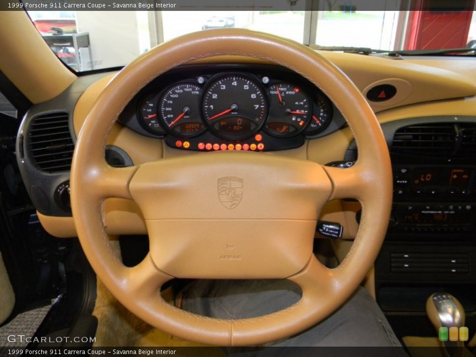 Savanna Beige Interior Steering Wheel for the 1999 Porsche 911 Carrera Coupe #50245564