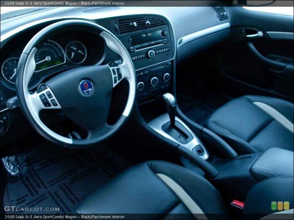 Black/Parchment Interior Photo for the 2008 Saab 9-3 Aero SportCombi Wagon #50259254