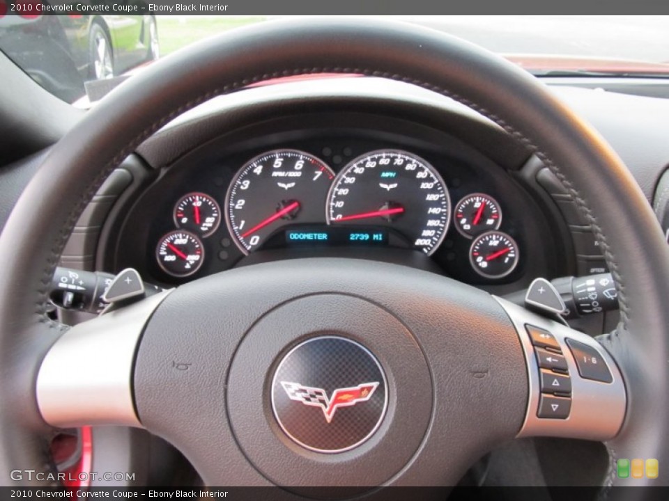 Ebony Black Interior Steering Wheel for the 2010 Chevrolet Corvette Coupe #50260187