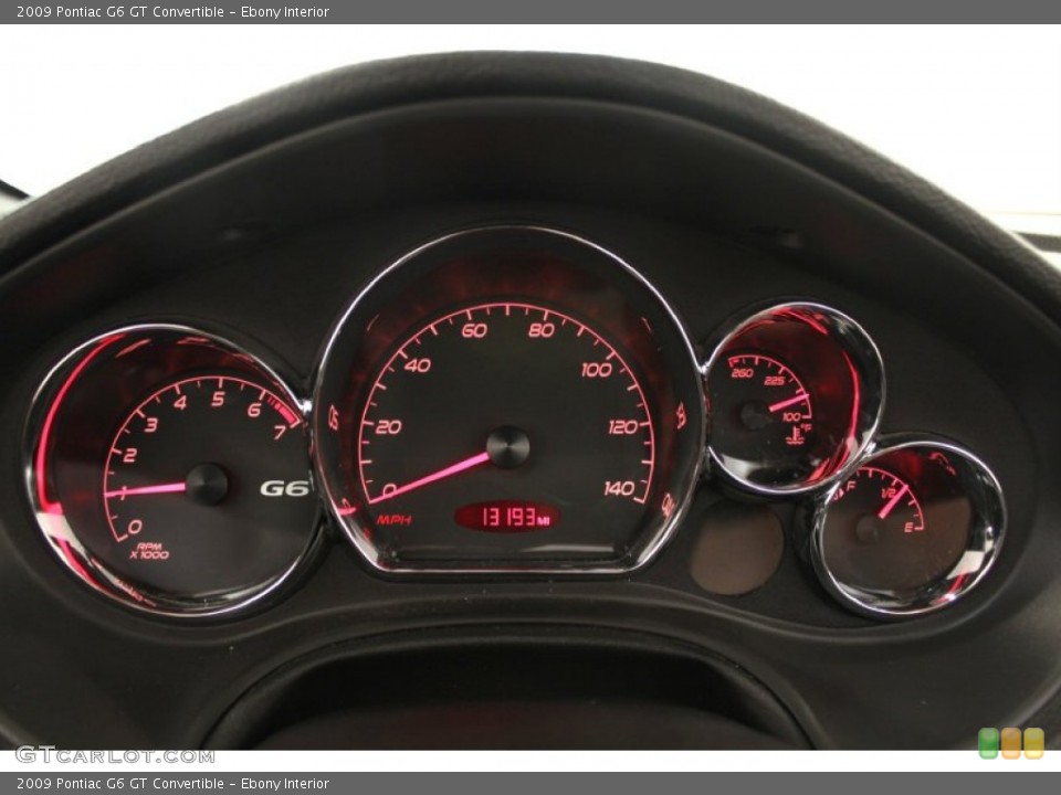Ebony Interior Gauges for the 2009 Pontiac G6 GT Convertible #50264108