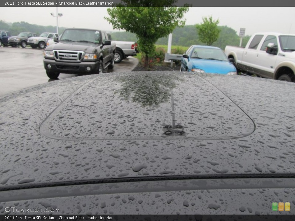 Charcoal Black Leather Interior Sunroof for the 2011 Ford Fiesta SEL Sedan #50269602