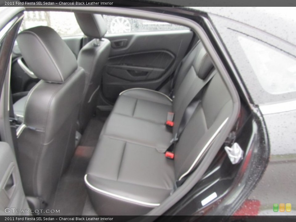 Charcoal Black Leather Interior Photo for the 2011 Ford Fiesta SEL Sedan #50269782
