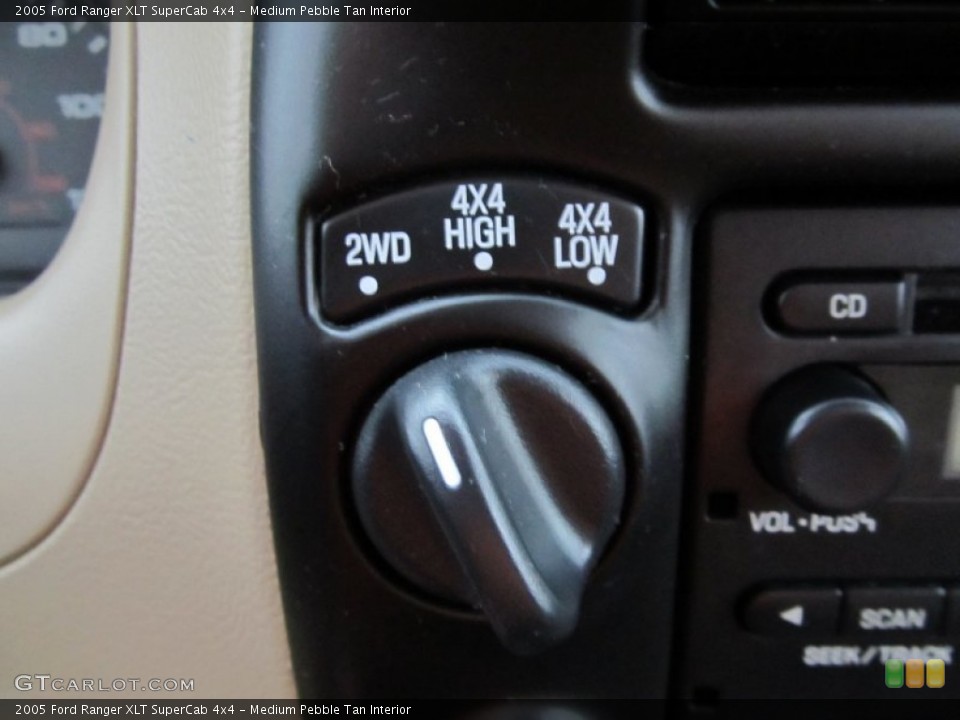 Medium Pebble Tan Interior Controls for the 2005 Ford Ranger XLT SuperCab 4x4 #50271579
