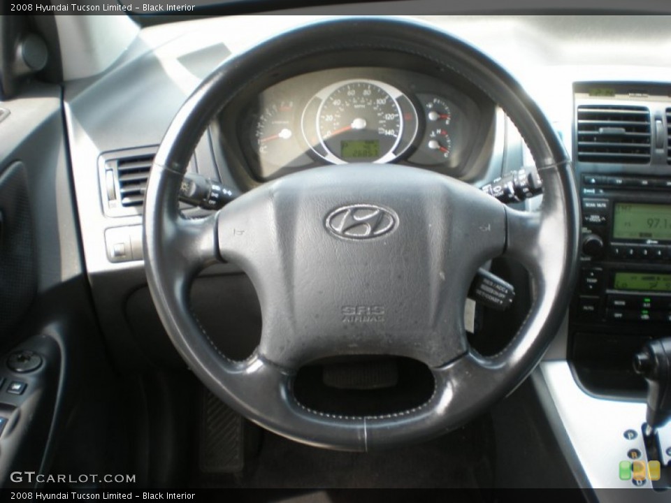 Black Interior Steering Wheel for the 2008 Hyundai Tucson Limited #50275110