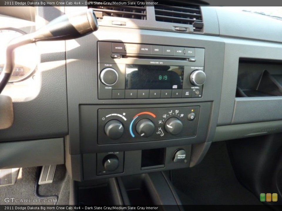 Dark Slate Gray/Medium Slate Gray Interior Controls for the 2011 Dodge Dakota Big Horn Crew Cab 4x4 #50278635
