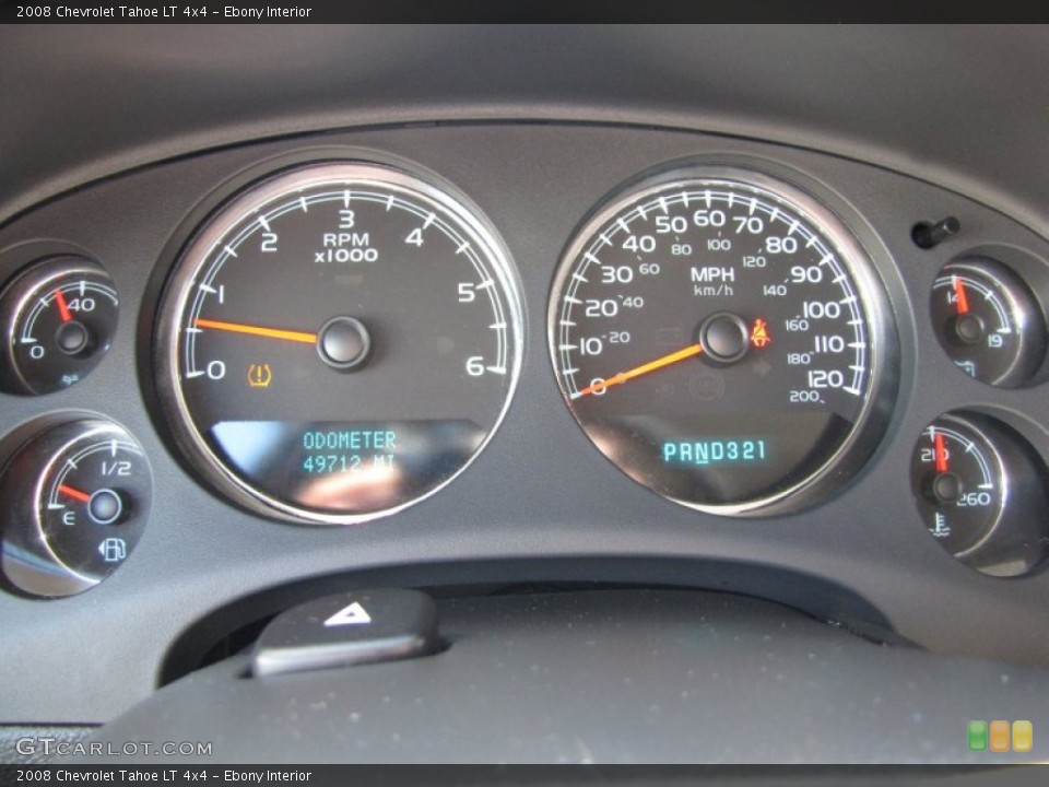 Ebony Interior Gauges for the 2008 Chevrolet Tahoe LT 4x4 #50280369