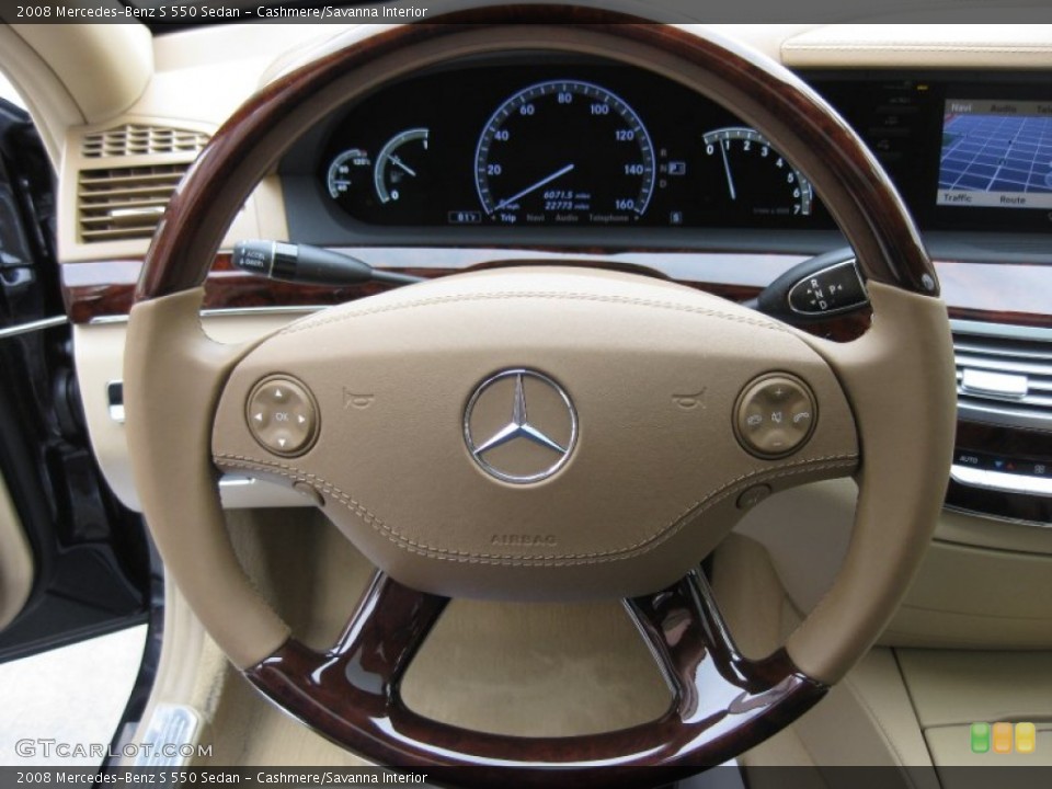 Cashmere/Savanna Interior Steering Wheel for the 2008 Mercedes-Benz S 550 Sedan #50281524