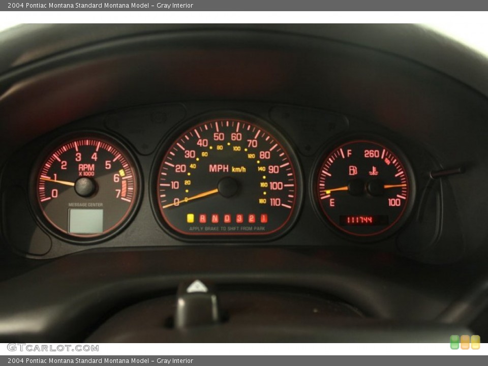 Gray Interior Gauges for the 2004 Pontiac Montana  #50286150