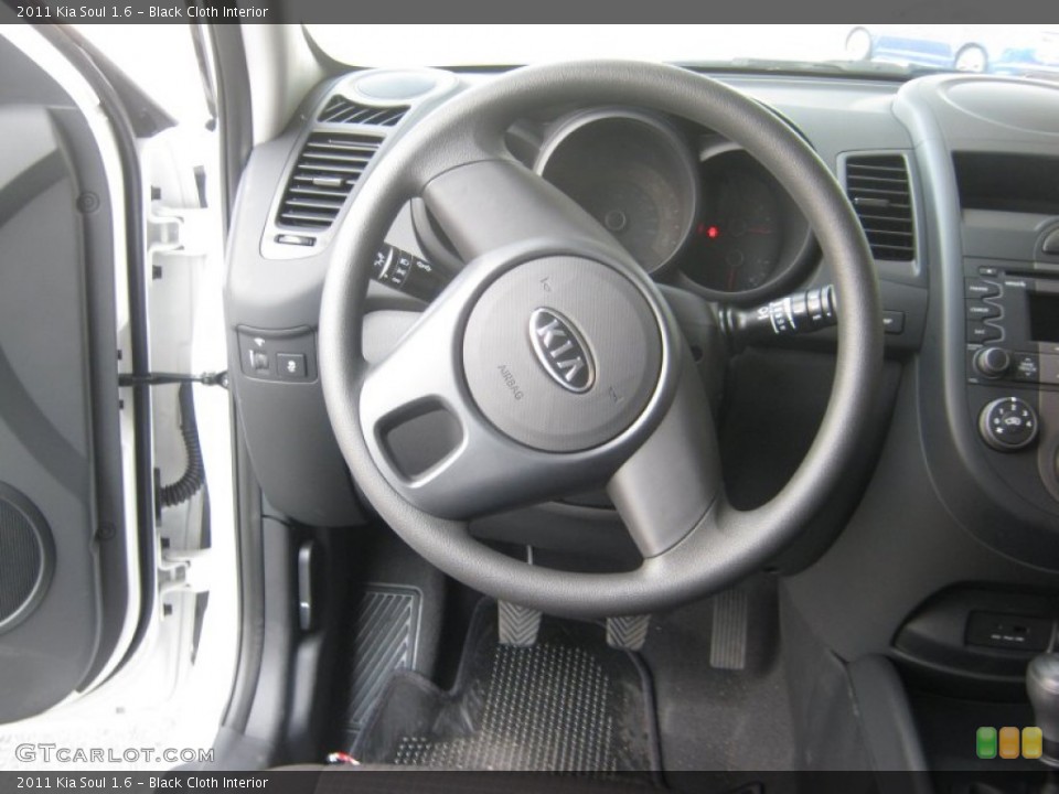 Black Cloth Interior Steering Wheel for the 2011 Kia Soul 1.6 #50286324