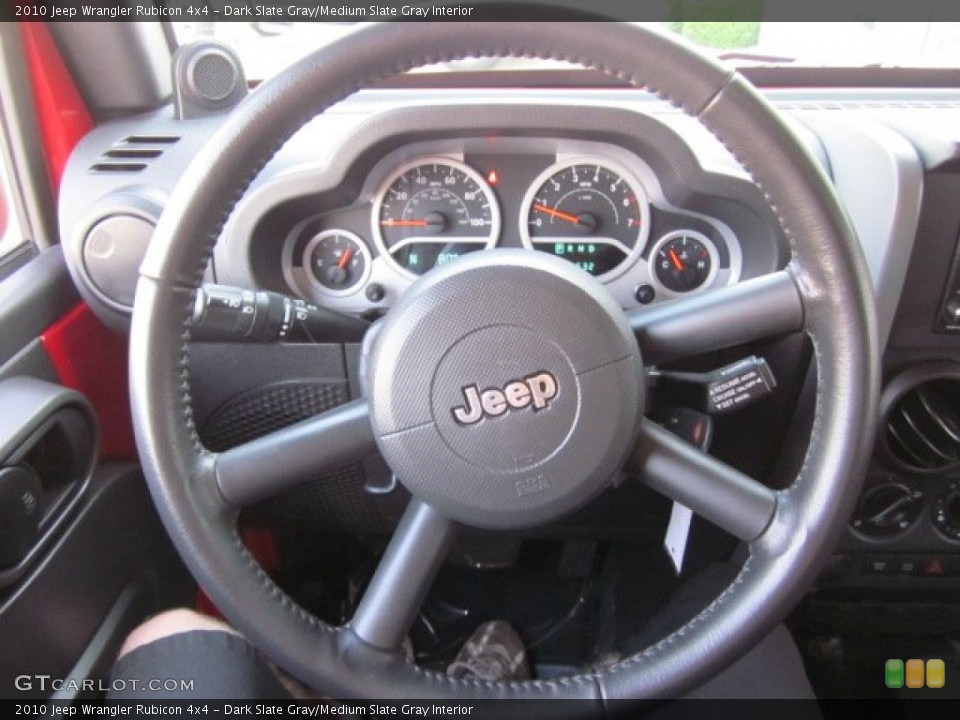 Dark Slate Gray/Medium Slate Gray Interior Steering Wheel for the 2010 Jeep Wrangler Rubicon 4x4 #50291478