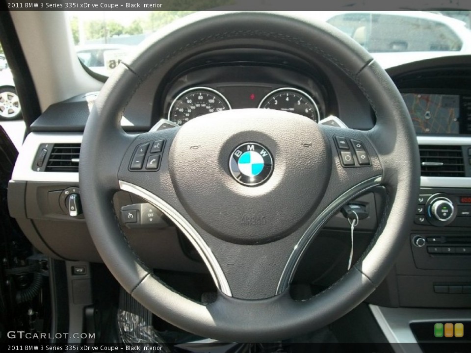 Black Interior Steering Wheel for the 2011 BMW 3 Series 335i xDrive Coupe #50291823