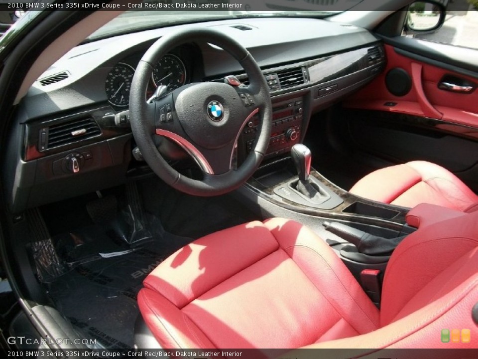 Coral Red/Black Dakota Leather Interior Prime Interior for the 2010 BMW 3 Series 335i xDrive Coupe #50293263