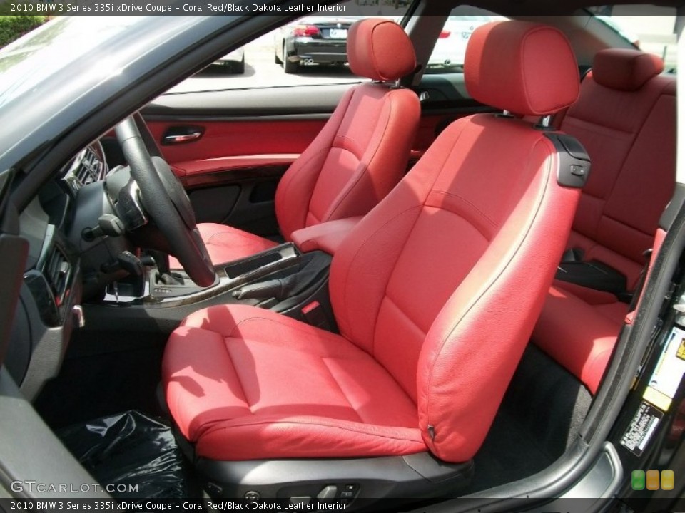 Coral Red/Black Dakota Leather Interior Photo for the 2010 BMW 3 Series 335i xDrive Coupe #50293293