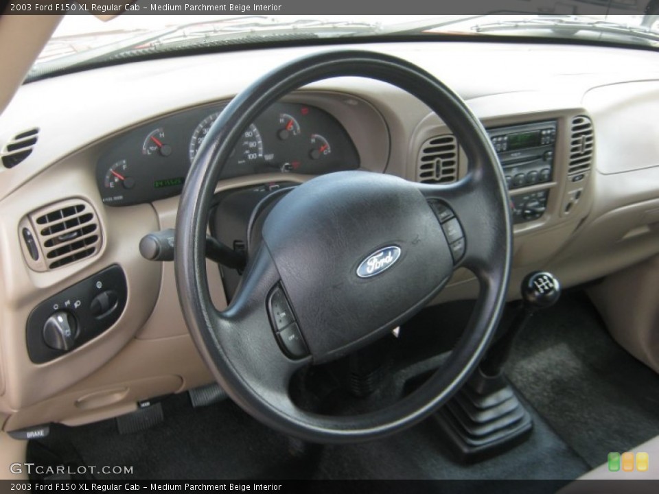 Medium Parchment Beige Interior Steering Wheel for the 2003 Ford F150 XL Regular Cab #50296578