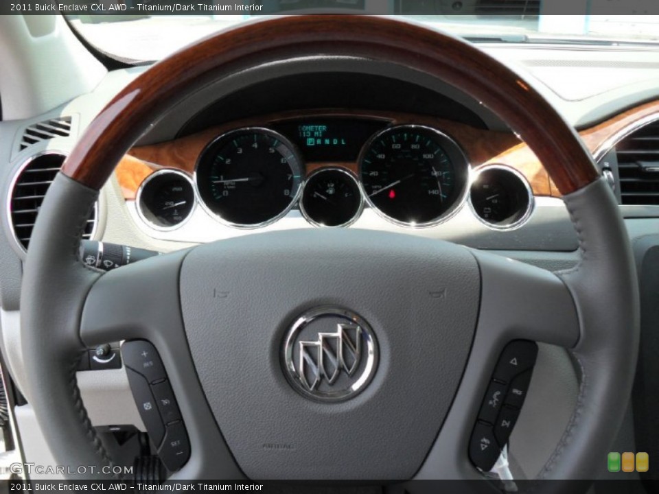 Titanium/Dark Titanium Interior Steering Wheel for the 2011 Buick Enclave CXL AWD #50296734