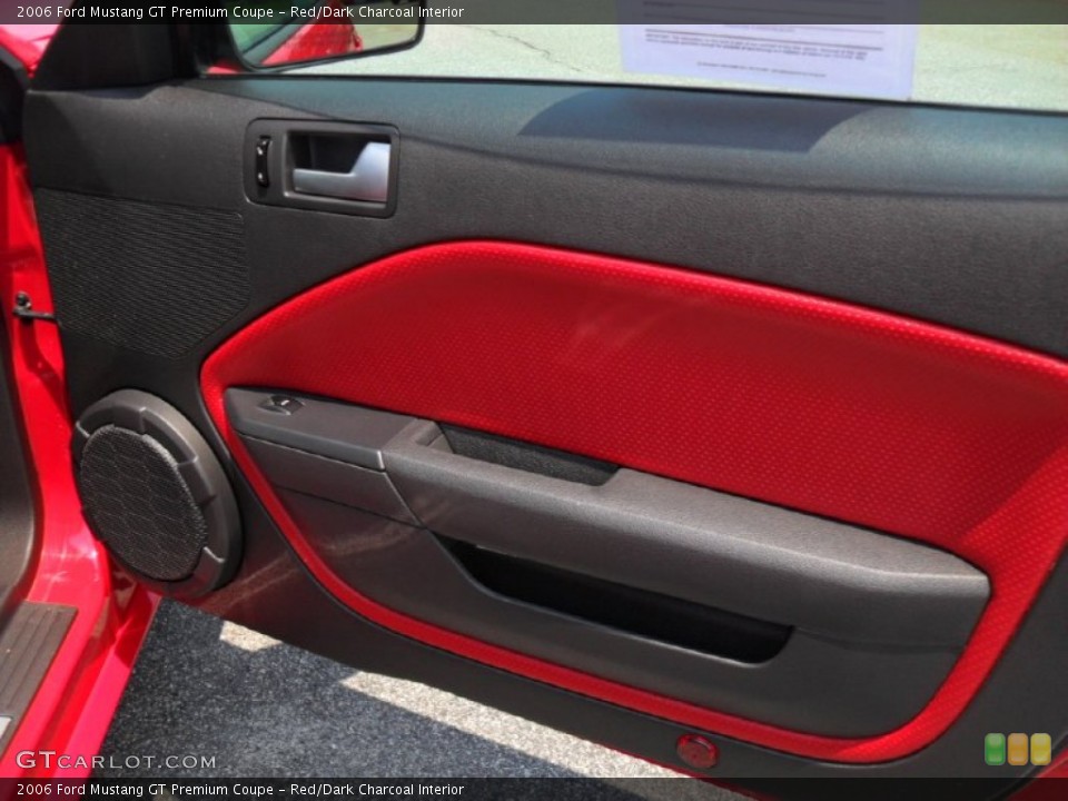 Red/Dark Charcoal Interior Door Panel for the 2006 Ford Mustang GT Premium Coupe #50297186